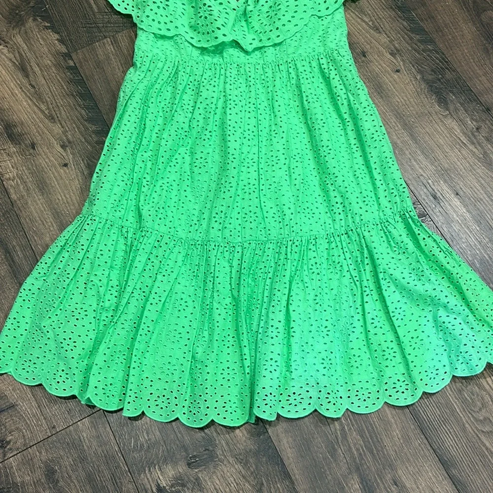 NWT Lilly Pulitzer Asteria Eyelet Babydoll Dress Cabana Green Size 0 - Picture 3 of 11